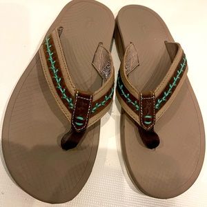 CHACO Embroidered Flip Flop Sandals